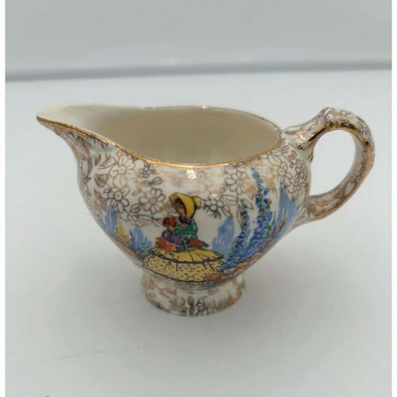 Vintage Empire England Creamer Pitcher – 1950s–60s Floral Chintz w/ Gold Trim - Picture 2 of 4